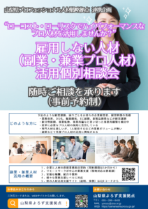 雇用しない人材（副業・兼業プロ人材）活用個別相談会